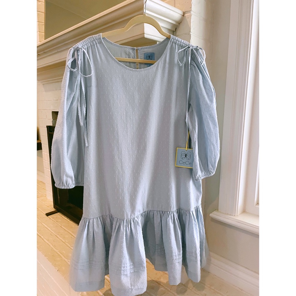 CeCe Clip Dot Ruffle Hem Dress - Picture 4 of 5